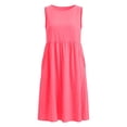thumbnail image 4 of Iyufng Dresses for Women Summer Linen Solid Casual Round Neck Sleeveless Dress with Pocket, 4 of 8
