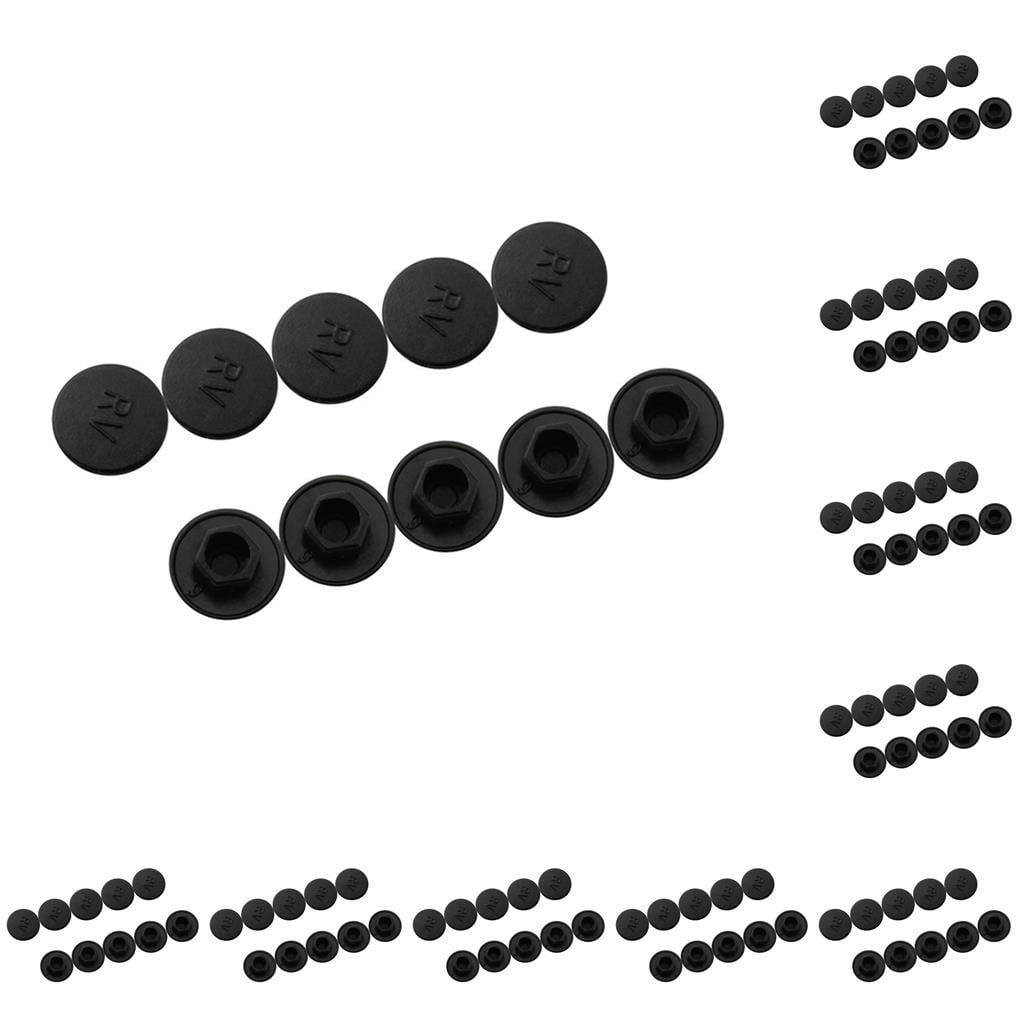 Tapón De Protección M8, Negro 10 Piezas 15 Mm / 0,59 Pulg. M8 Tornillos Hexagonales De Plá Tuercas Accesorio De Cubierta De Tapa De Cabeza