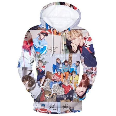 - Fancyleo Women Men BTS Hoody Long Sleeve Tear Casual Sweatshirts Pullover Coat