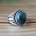 thumbnail image 3 of Moss Agate Ring, 925 Silver Ring, Green Stone Ring, Crystal Ring, Minimalist Ring, Oval Cabochon Ring, Men's Signet Ring, Handmade Jewelry, 3 of 7