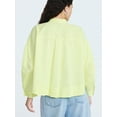 thumbnail image 3 of Scoop Women's and Women's Plus Cropped Oversized Button-Down Shirt, Sizes XS-4X, 3 of 5