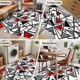 thumbnail image 5 of Red Black Geometric Area Rugs 2.7'x5', Washable Small Throw Rugs for Kitchen Bedroom, Abstract Art Modern Line Indoor Outdoor Rug Non-Slip Low Pile Carpet Runner Reversible Floor Mats, 5 of 8