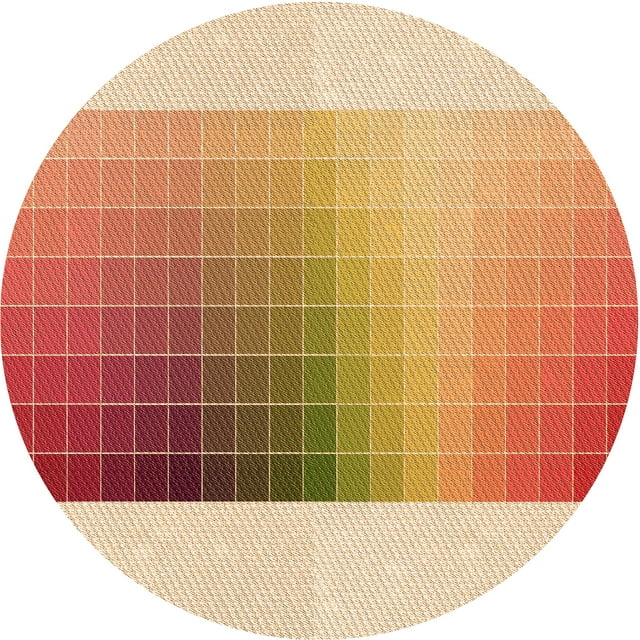Ahgly Company Tapis Rond Lavable en Machine Intérieur Transitionnel Orange, 3 Pieds Rond