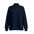 thumbnail image 5 of DIOAZUD Oversized Mock Neck Sweatshirt for Women Fall Casual Long Sleeve Side Split Pullover Top Solid Color Oversized Sweatshirt Navy S-XXL, 5 of 10
