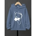thumbnail image 3 of Cool Wolf Print Boys Casual Pullover Long Sleeve Hoodies, Boys Sweatshirt For Fall Winter, Kids Hoodie Tops Outdoor, 3 of 8