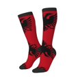 thumbnail image 2 of Women's Knee High Socks Albania Flag Thermal Soft Knee Long Socks, 2 of 7