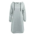 thumbnail image 4 of Outfmvch Hoodies Womens Hoodies Womens Autumn And Winter Loose Solid Long Hooded Dress With Pocket Zip Up Hoodie Women Gray Xl, 4 of 5
