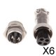thumbnail image 1 of 6x Par GX16 4 Pines Impermeable Macho Hembra Panel Conector de Cable de Aviación de Metal 6 piezas, 1 of 7