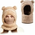 thumbnail image 5 of 2026 New Bear Mask Cap, Machine Washable Cute Bear Ear Balaclava Cap, Outdoor Windproof Warm One Piece Scarf and Mask Set(Style-A), 5 of 6