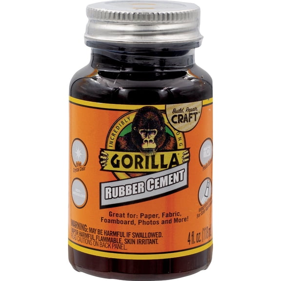 Gorilla  4 oz Craft High Strength Rubber, Cement - Pack of 6