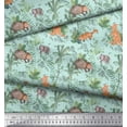 thumbnail image 2 of Soimoi Green Heavy Canvas Fabric Animals Jungle Print Sewing Fabric Yard 58 Inch Wide, 2 of 3