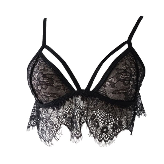 Yangnuo Women's Sexy Crisscross Strappy Lace Bralette Lingerie Lace Camisole Hollow Bra Women's Underwear Versatile Veste