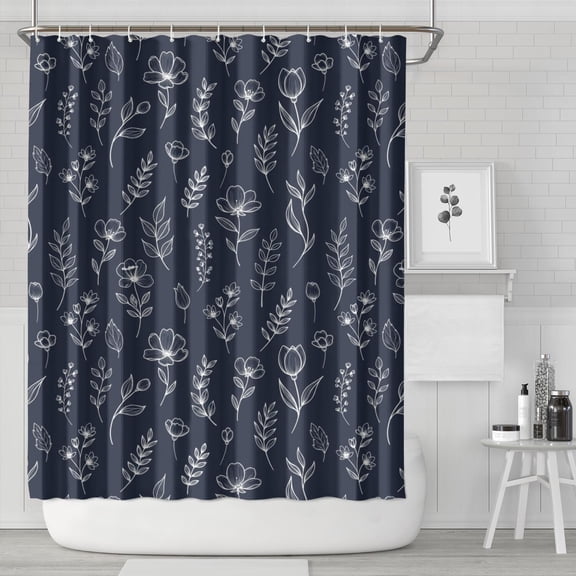 Pioneer Flower Floral Print Pattern Shower Curtain 84"x72", Bathroom Decorative Shower Curtain Set with 12 Hooks, Waterproof Washable