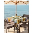 thumbnail image 4 of Square Outdoor Tablecloth with Umbrella Hole Sunflowers Outside Table Cloth Waterproof Patio Table Cover Spring Gnomes Hydrangea Daisy Botanical Beige Zipper Tablecloths for Picnic Camping 54x54 Inch, 4 of 8