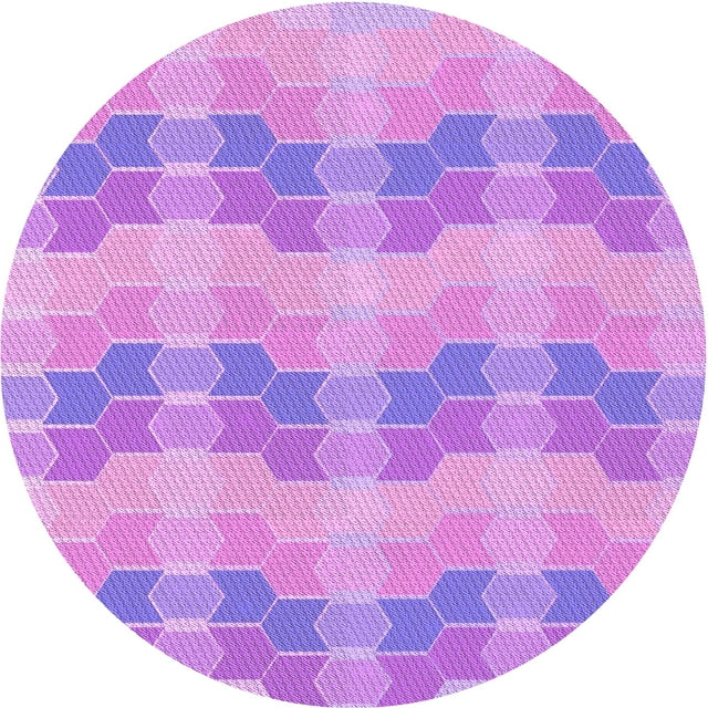 Ahgly Company Machine Washable Indoor Square Transitional Violet Purple Area Rugs, 3' Square