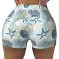 thumbnail image 2 of Uemuo Algae Corals and Seashells Pattern Women Workout Impact Shorts Scrunch Butt Lifting Gym Shorts Seamless Booty Biker Shorts-Large, 2 of 8