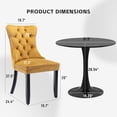 thumbnail image 4 of Kitchen Table and Chairs for 2, 31.5" Dining Table Set for 2 with Velvet Upholstered Chairs, 3 Piece Round Kitchen Table Set, Dining Room Table Set for Small Space, Apartment, Gold/Black, 4 of 8