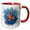 Red/White, variant on 3drose, a Kibamusha Samurai Mounted on a Horse with Bow, 11oz Two-tone Yellow Mug