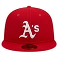 thumbnail image 2 of Men's New Era Red Athletics Logo 59FIFTY Fitted Hat, 2 of 6