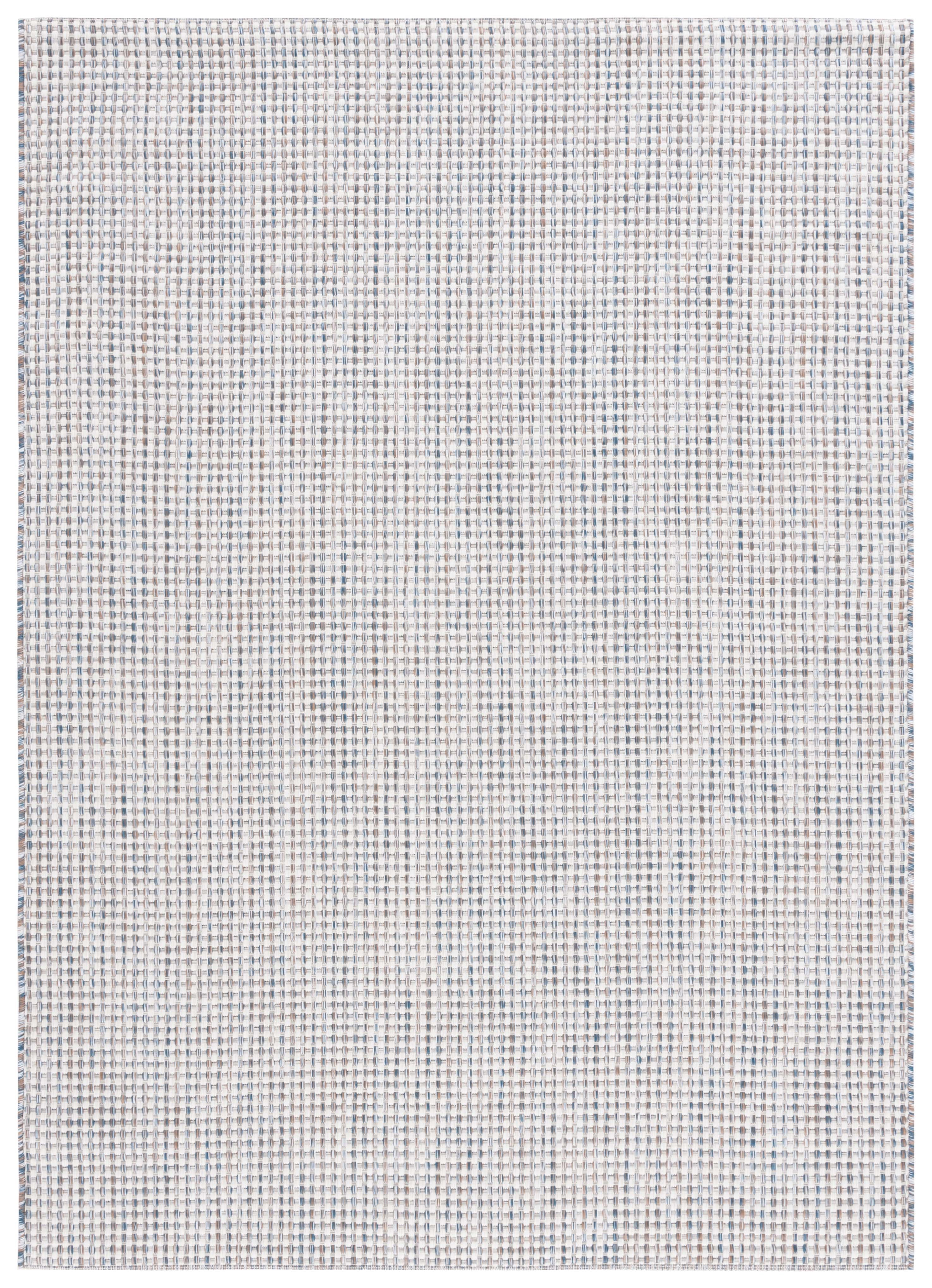 SAFAVIEH Courtyard Finola Geometric Indoor/Outdoor Area Rug, Ivory/Beige Grey, 4' x 5'7"