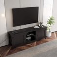 Tv Stand Storage Media Console Entertainment Center,Tradition Black