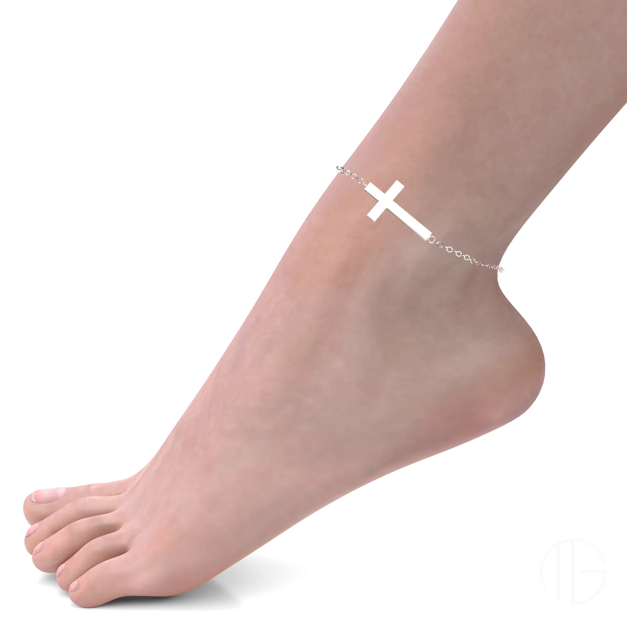 Maya's Grace Adjustable Cross Ankle Bracelet for Women - Gold
