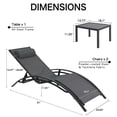thumbnail image 5 of Walsport Set of 4pcs Outdoor Aluminum Patio Chaise Lounge Chairs, Patio Lounge Chair with End Table&Headrest,Suitable for Poolside, Balcony,Backyard(Grey), 5 of 9