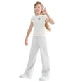 thumbnail image 5 of Rolanko Girls Wide Leg Sweatpants Straight Pants for Kids Girls Trousers with Pockets Sweats 4-14 Years, 5 of 5