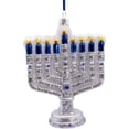 thumbnail image 3 of Noble Gems Silver Glittered MENORAH Glass Hanukkah Ornament, by Kurt Adler, 3 of 6