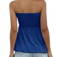 thumbnail image 6 of Summer Women's Solid Color Tops Wrapped Chest Strapless Shoulder Tube Top Pleated Design Top All-match, 6 of 7
