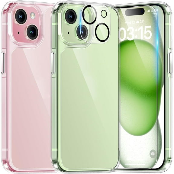 DADHOT For iPhone 15 Case 6.1",2*Screen Protector 2*Camera Lens Protector(Clear)