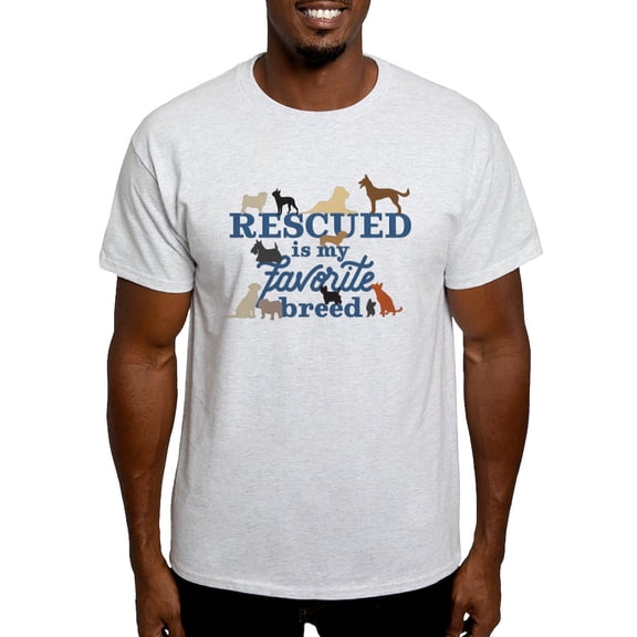 CafePress - Rescued Is My Favorite Breed Light T Shirt - Men's Classic Graphic T-Shirt