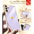 thumbnail image 3 of for Samsung Galaxy A15 5G Case: with Tempered Glass Screen Protector [2 Pcs]+ Full Camera Lens Protection, Love Heart Plating Girly Cute Luxury Soft TPU Shockproof Case for Samsung A15 5G, Purple, 3 of 14