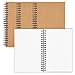 thumbnail image 3 of 4-Pack Grid Graph Spiral Notebooks with Kraft Cover, Portable A7 Size for Traveler & Students, 5x7, 3 of 4