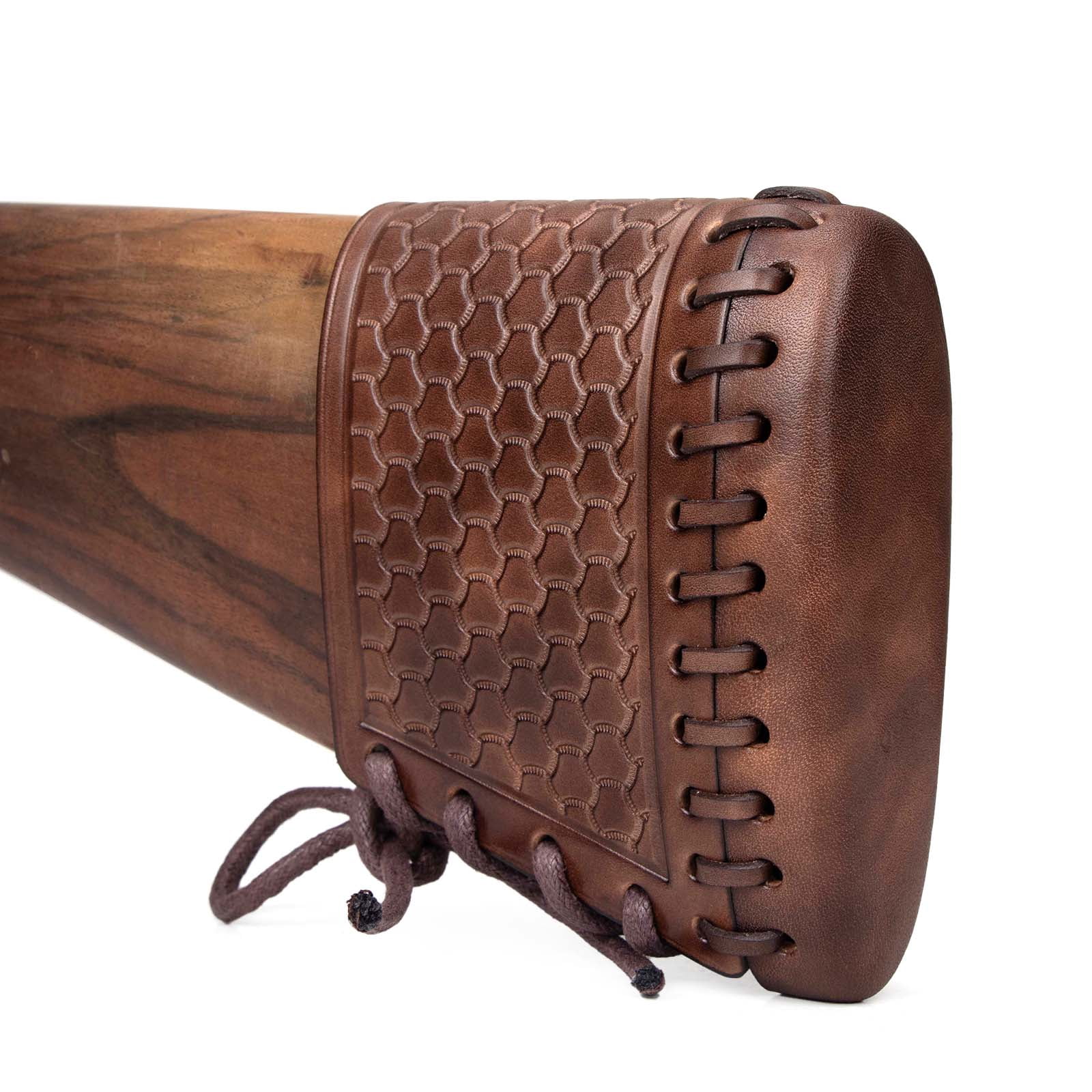 TOURBON Leather Recoil Pads for Hunting , Cheek Rest Riser -Brown