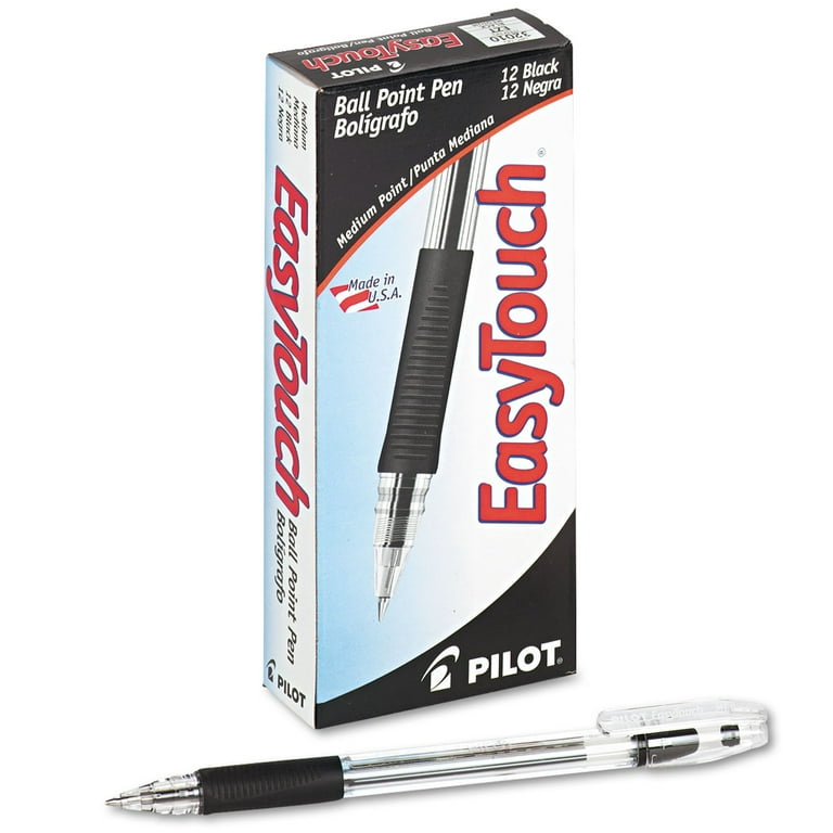 EasyTouch Ballpoint Pen, Stick, Medium 1 mm, Black Ink, Clear/Black Barrel, Dozen EasyTouch Ballpoint Pen, Stick, Medium 1 mm, Black Ink, Clear/Black Barrel, Dozen
