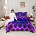thumbnail image 4 of Castle Fairy Adults Gradient Hexagon Full Size Comforter Sets,Ombre Bedding Sets, 4 of 8