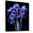 thumbnail image 2 of Designart "Elegance In Black And Blue Irises I" Irises Floater Framed Wall Art Living Room, 2 of 5