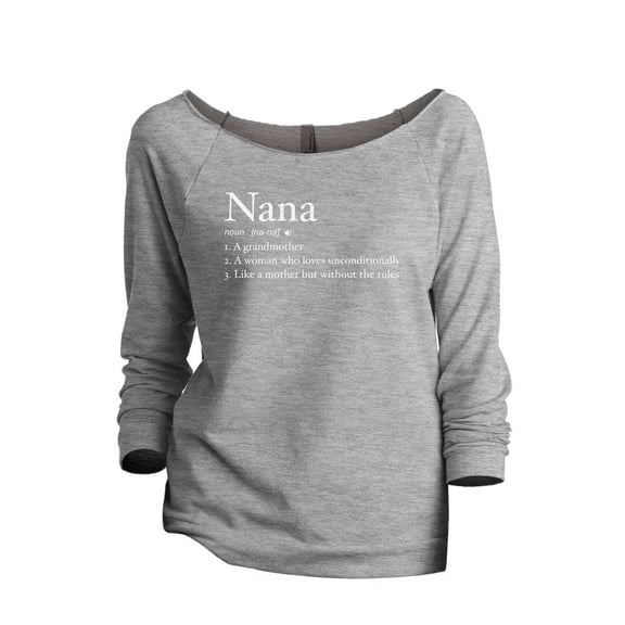 Nana Definition Women's Fashion Slouchy 3/4 Sleeves Raglan Lightweight Sweatshirt Sport Grey Small