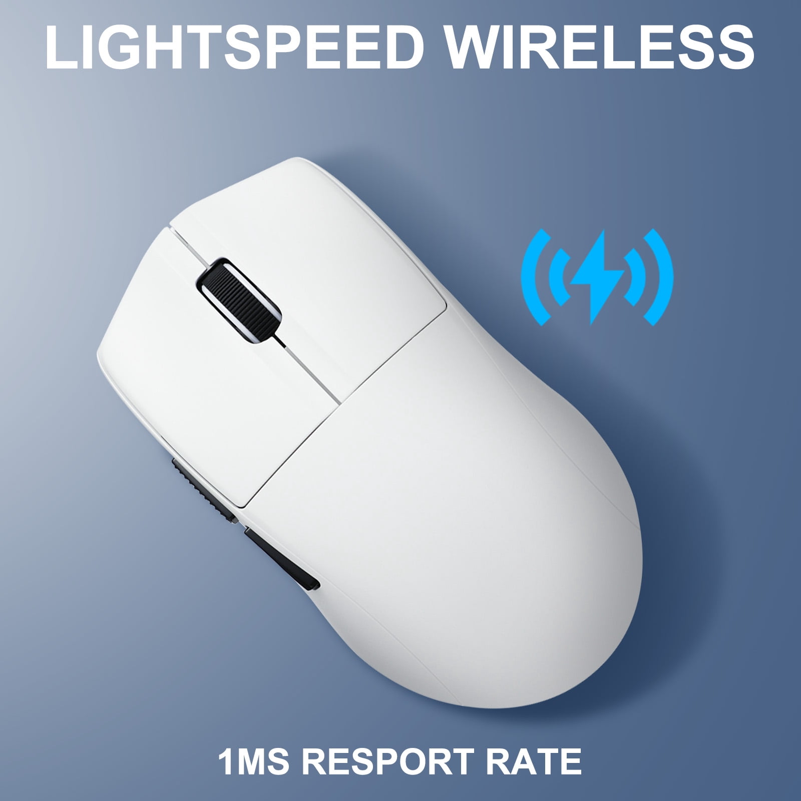 E-YOOSO Wireless Gaming Mouse, 49g Superlight, PAW3395 Sensor 26,000 DPI, 2.4G/Bluetooth 5.1/Wired, 5 Programmable Buttons, 150 Hr Battery, Software Support for PC, Mac, White