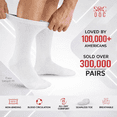 thumbnail image 2 of 12 Pairs Diabetic Crew Socks for Men & Women, Non-Binding, Moisture Wicking, Breathable Comfort, Size 10–13, White, 2 of 7