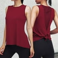 thumbnail image 2 of Womens Tops Womens Top Athletic Sleeveless Tunic Leather Top Women Ladies Apparel T Shirt Women's Sleeveless Sports Vest Fitness Yoga Vest Smock Quick Drying Thin Sports Shirt Red S, 2 of 8