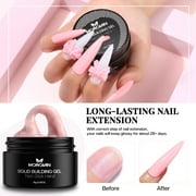 Morovan Solid Builder Nail Gel:5 Color Hard Gel DIY for Nail Non-Stick Solid Nail Gel for Sculpting Solid Building Gel at Home
