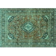 thumbnail image 1 of Ahgly Company Indoor Rectangle Medallion Turquoise Blue Traditional Area Rugs, 8' x 10', 1 of 4