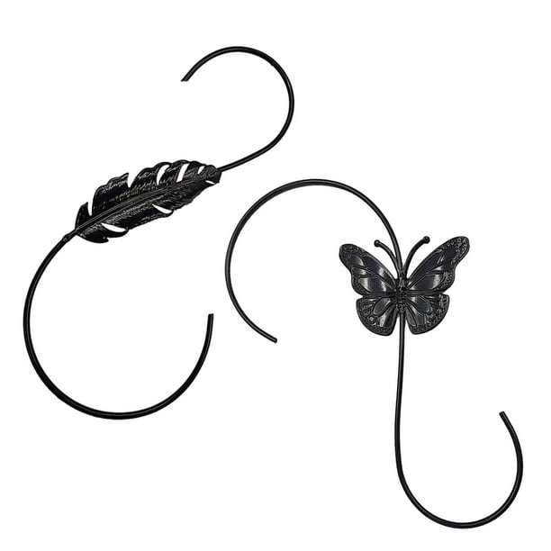 unbranded 2Ud Gancho Colgante Para Plantas Y Comederos Para Hogar De Hierro Negro Decorativo Y Multifuncional