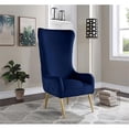 thumbnail image 6 of Best Master Furniture Venetian Tufted Velvet High Back Arm Chair in Navy, 6 of 6