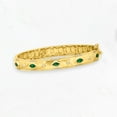 thumbnail image 3 of Ross-Simons 0.80 ct. t.w. Emerald and .26 ct. t.w. Diamond Bangle Bracelet in 18kt Gold Over Sterling, Women's, Adult, 3 of 6