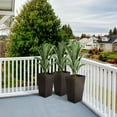 thumbnail image 2 of Garden Pots Outsunny Set of 3 Tall Planters with Drainage Hole, Outdoor Flower Pots, Indoor Planters for Porch, Front Door, Entryway, Patio and Deck, Brown,Outdoor Garden Planters, 2 of 9