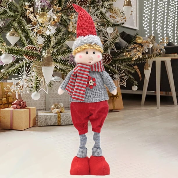 Figura de muñeca navideña, muñeca navideña de pie, hermoso adorno decorativo para centro comercial, festival de invierno, fiesta, decoración navideña Chico