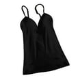 thumbnail image 2 of Camisola sexy con tirantes ajustables y sujetador incorporado para mujer, talla M, color negro, 2 of 9